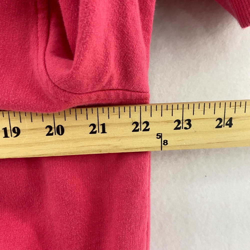 Simply Southern XL Quarter Zip Sweatshirt Pink Navy Anchor Patch Nautical Preppy - Picture 3 of 9